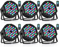 36 RGB LED Par Lights 6 Pack - Stage Uplighting for Events