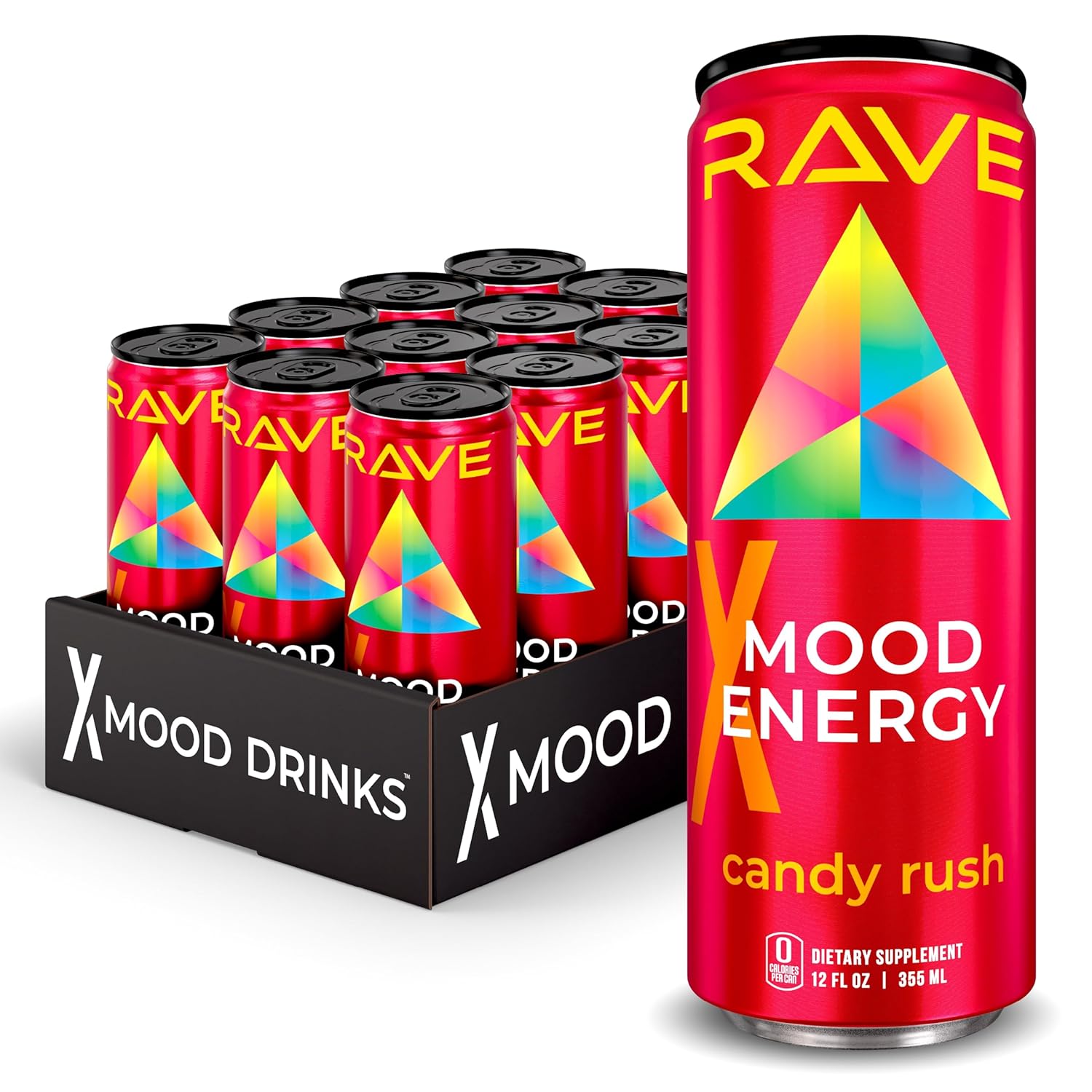 RAVE Mood Energy Drink - Mind Boosting Energy with 225mg Caffeine