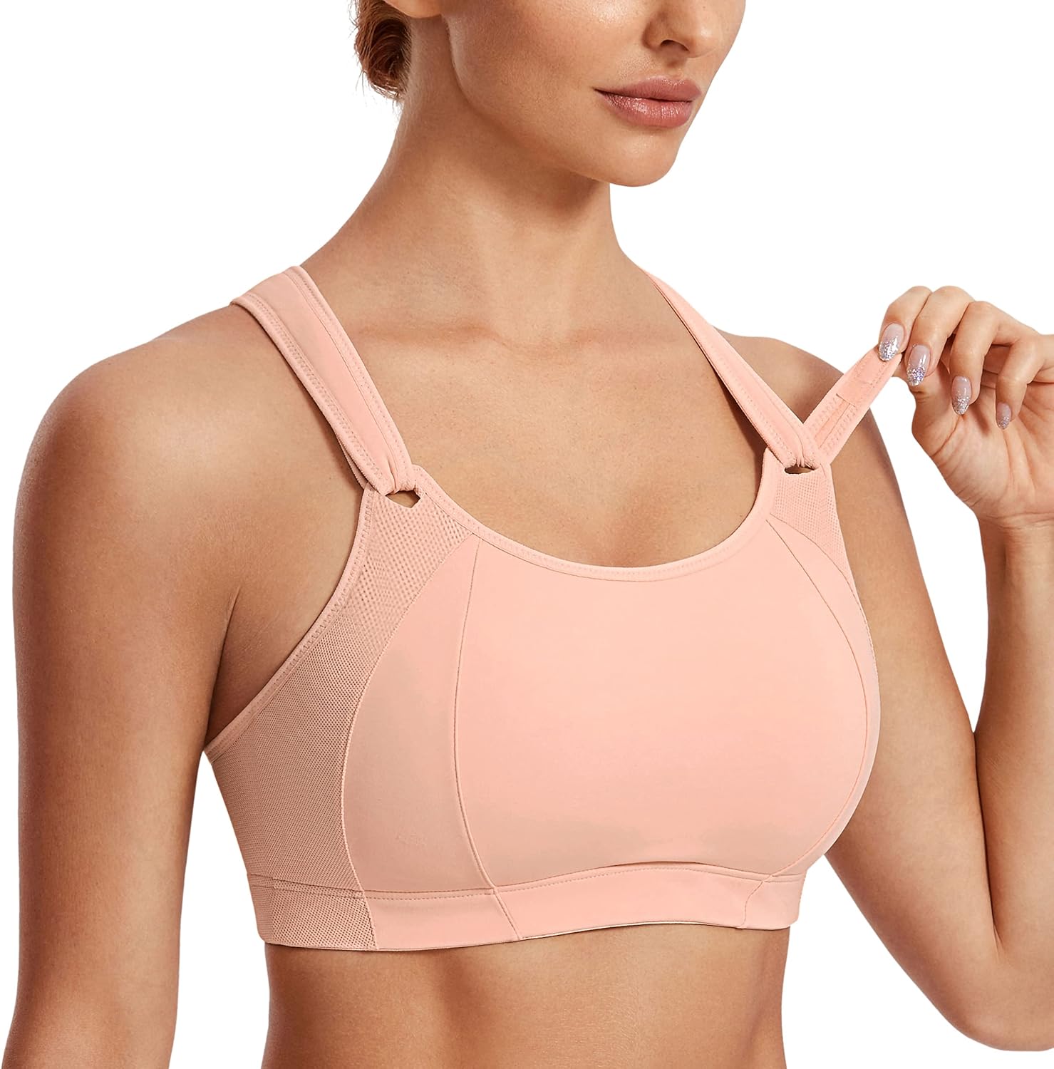 SYROKAN Women's Sports Bra High Impact Adjustable Supportive Fit