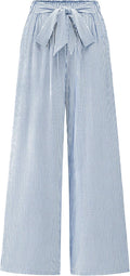 Palazzo Pants for Women - Flowy Tie Knot Wide Leg Trousers
