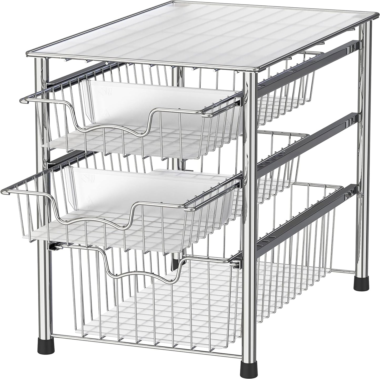 Space-Saving Chrome Organizer Drawer