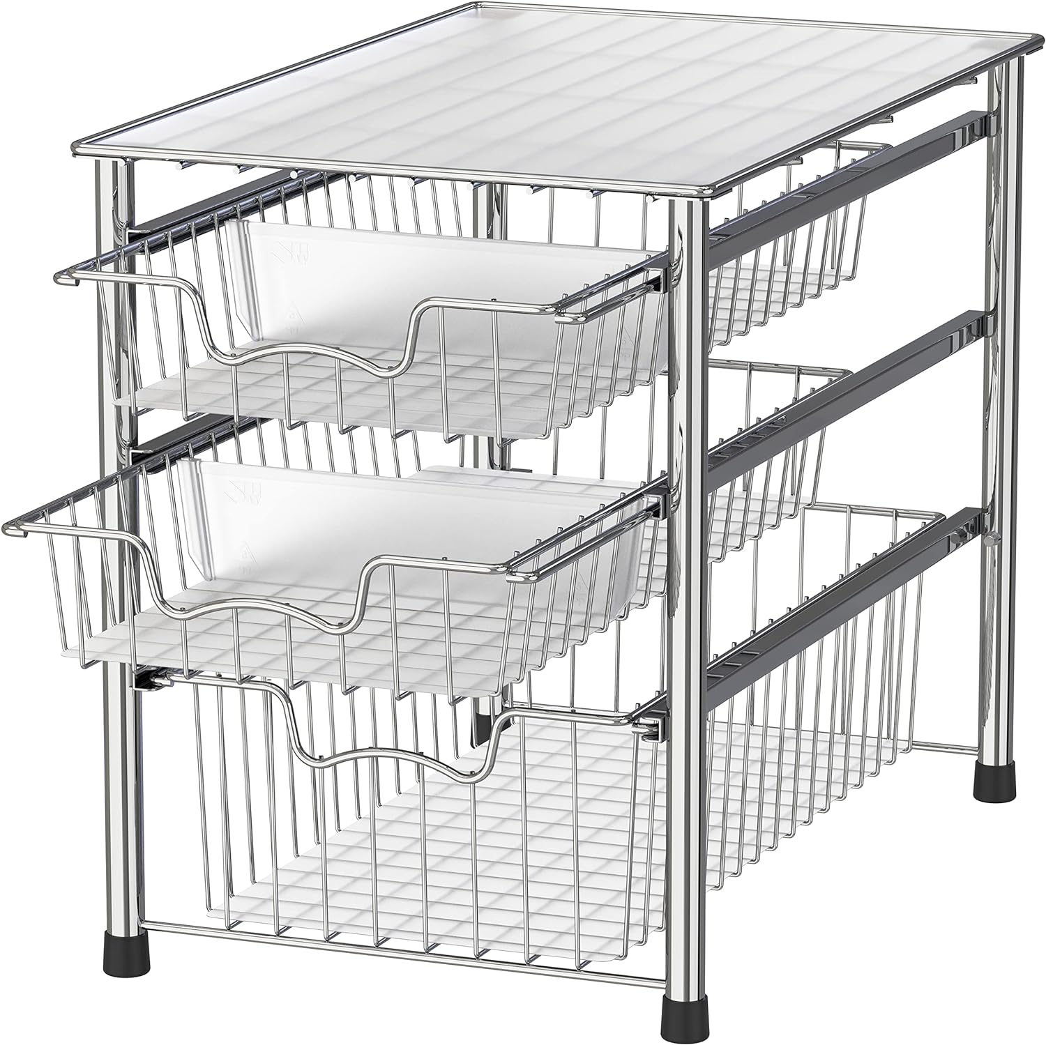 Space-Saving Chrome Organizer Drawer