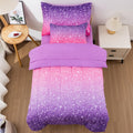 Toddler Bedding Sets for Girls Pink Purple Ombre Comforter Set - Soft