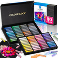 COLOUR BLOCK Soft Pastels Art Set - 80 Vivid Colors in Carbon Box