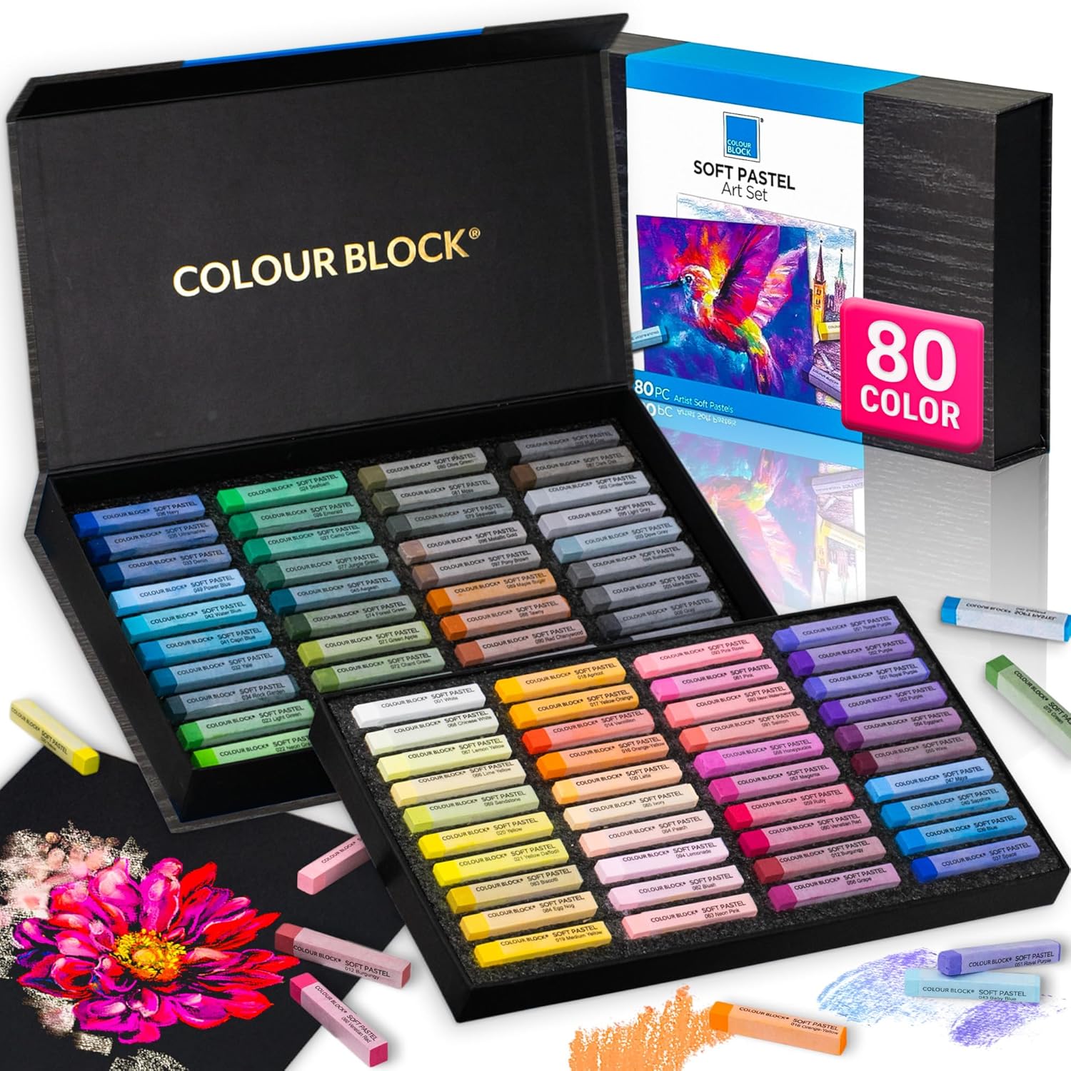 Vibrant 80 Colors Soft Pastels Art Set for Creative Artists