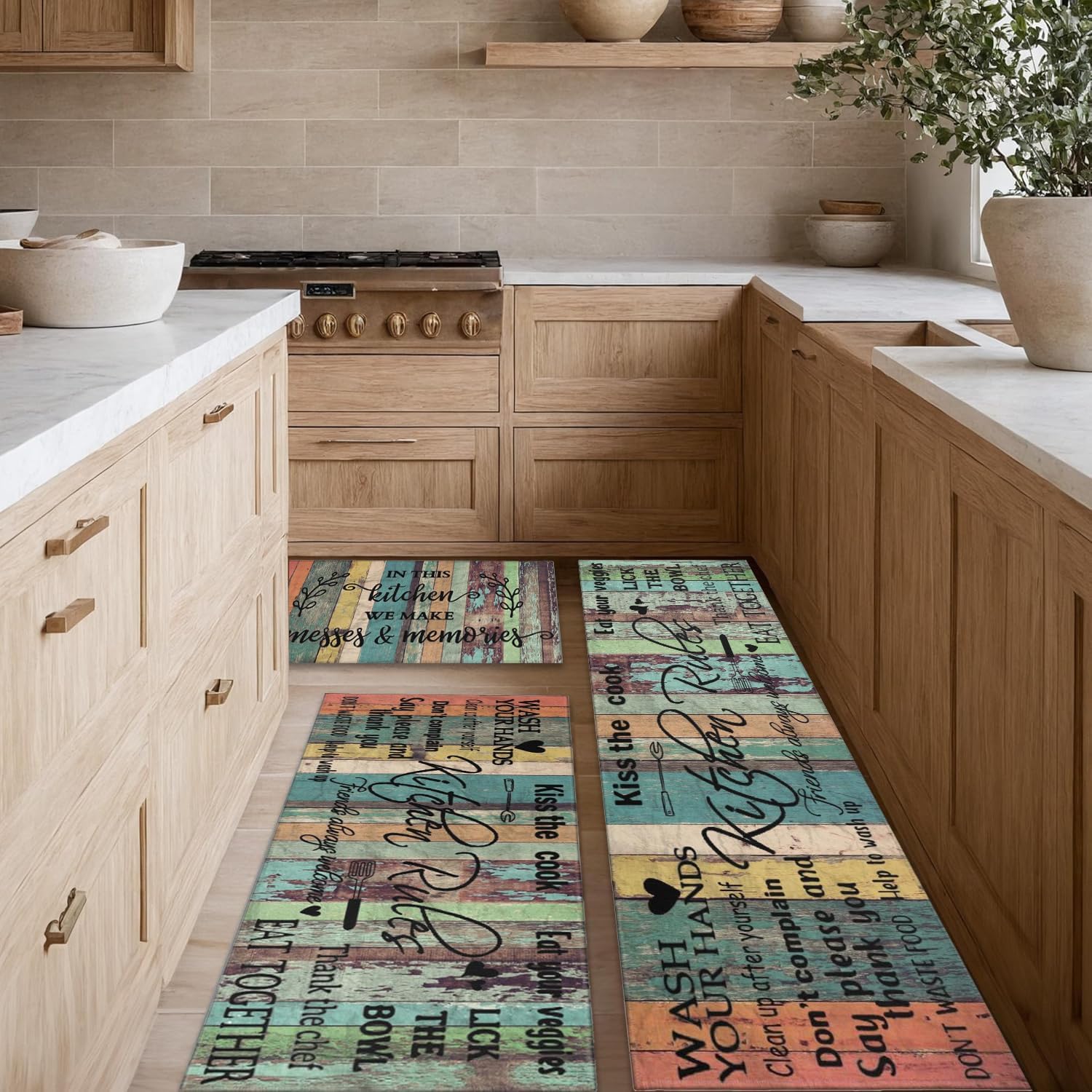 Non Slip Kitchen Rug Sets of 3 Piece for Stylish Decor