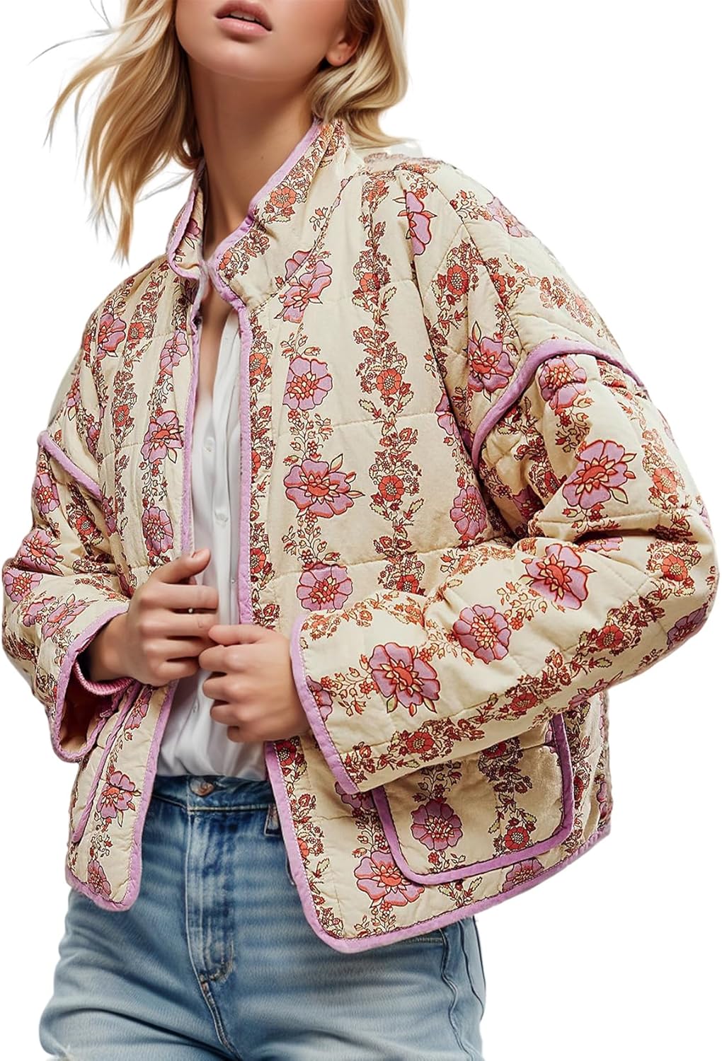 Yimoon Women's Cropped Puffer Quilted Jacket for Stylish Looks