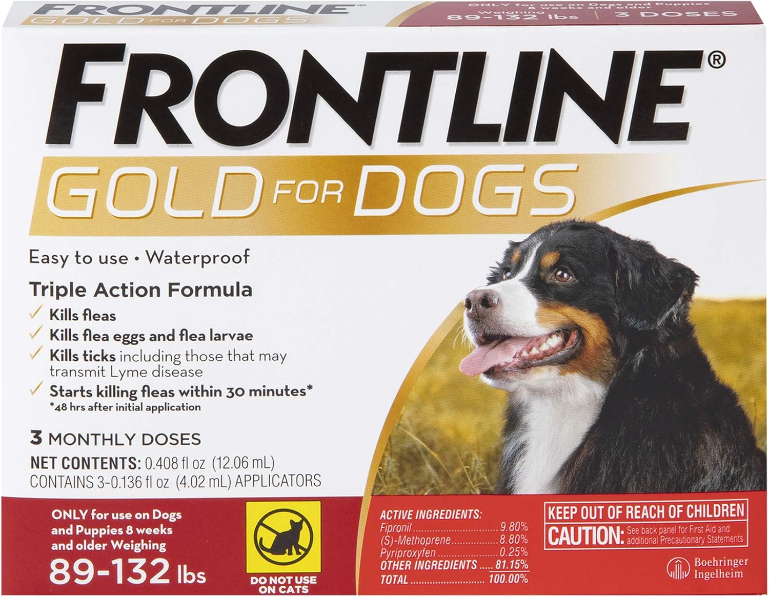 FRONTLINE Gold Flea & Tick Treatment for X-Large Dogs 89-132 lbs