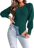 Long Puff Sleeve Sweaters for Women Bodysuit - Cozy Fall Knit Stretchy