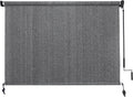 Outdoor Roller Shades 7ft x 6ft - Cordless Exterior Patio Shade
