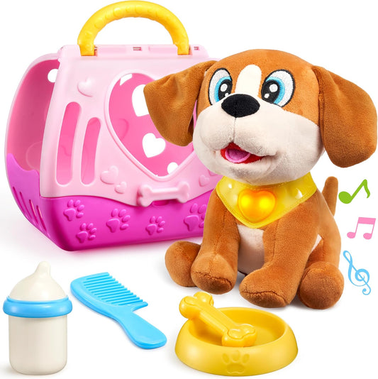 Interactive Plush Puppy Toy with Lights & Sounds - Ideal for Imaginative Play!