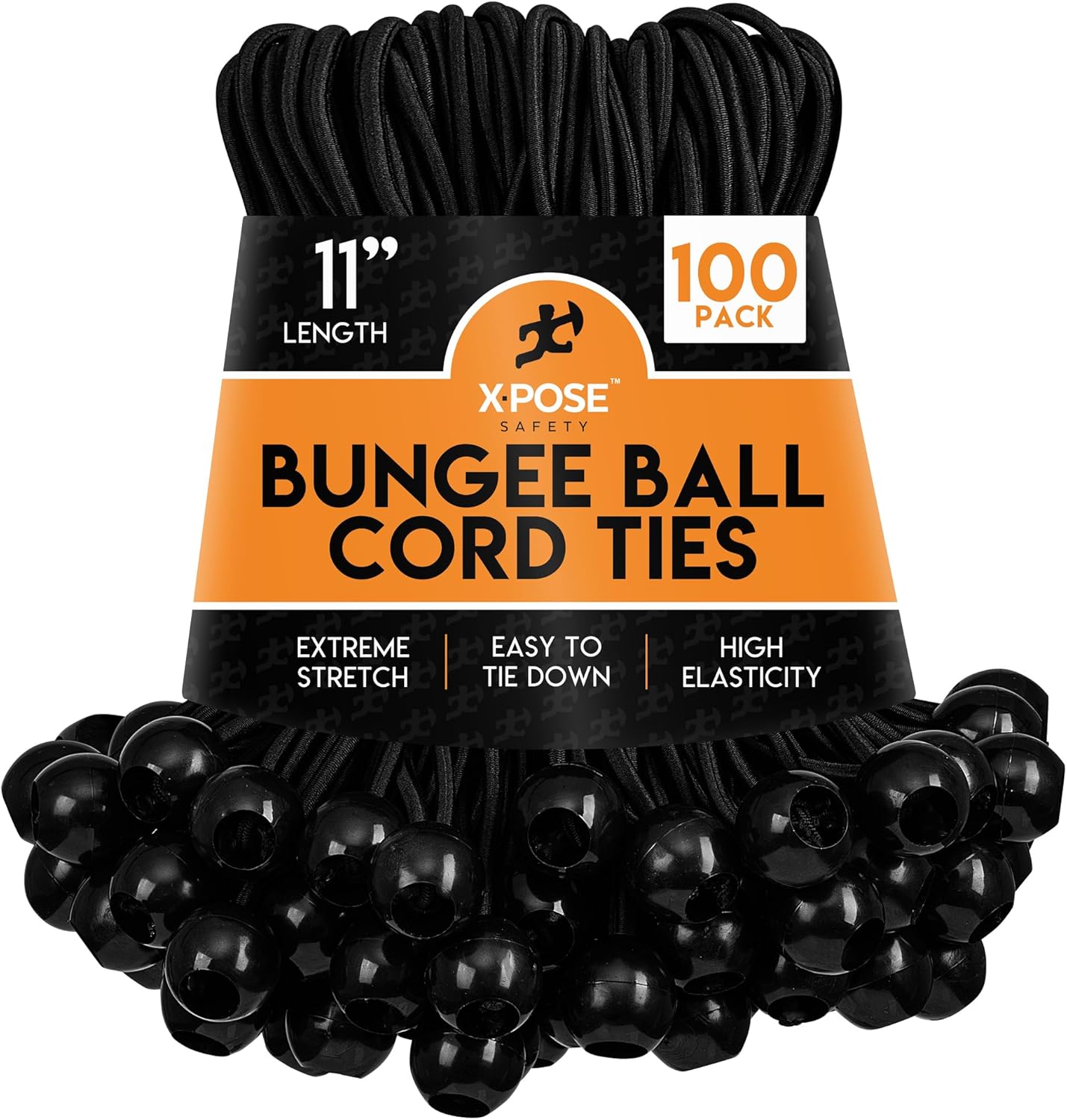 Xpose Safety Bungee Ball Cords 11in Heavy Duty Stretch Rope