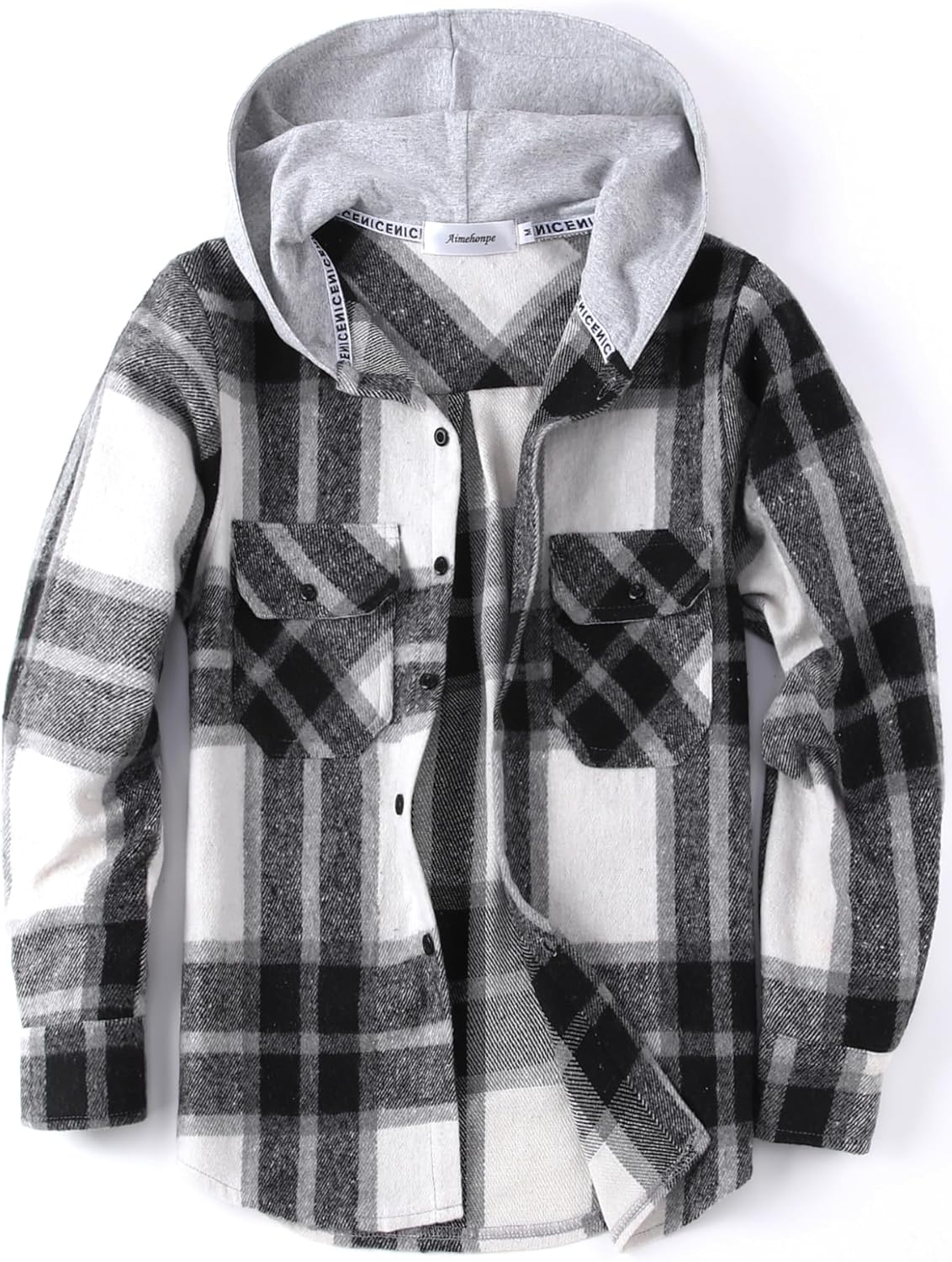 Boys Girls Casual Flannel Plaid Hoodies for Fall Fashion