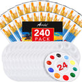 AROIC Paint Brushes Palette Set 24 Pack - Multi-Purpose Artist Kit