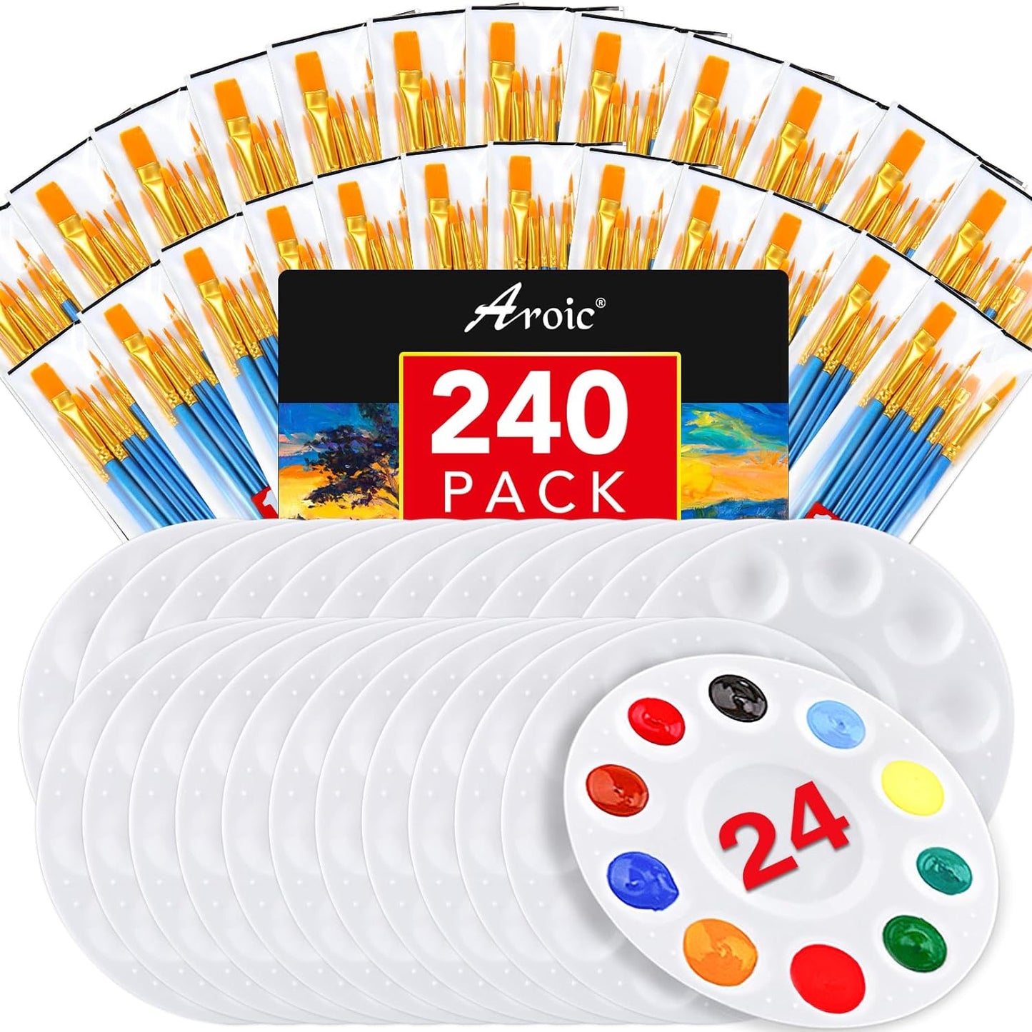 Professional Artist Paint Brushes and Palette Set for All Levels