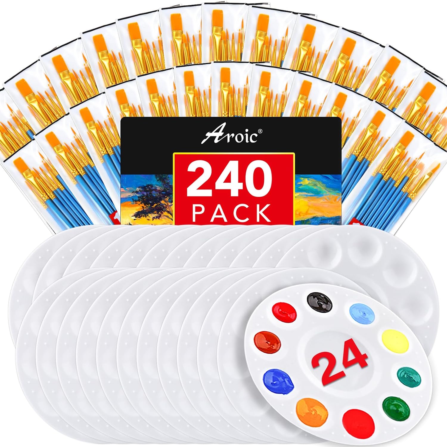 Professional Artist Paint Brushes and Palette Set for All Levels