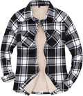 Womens Sherpa Lined Flannel Jacket with Hand Pockets - Cozy Plaid