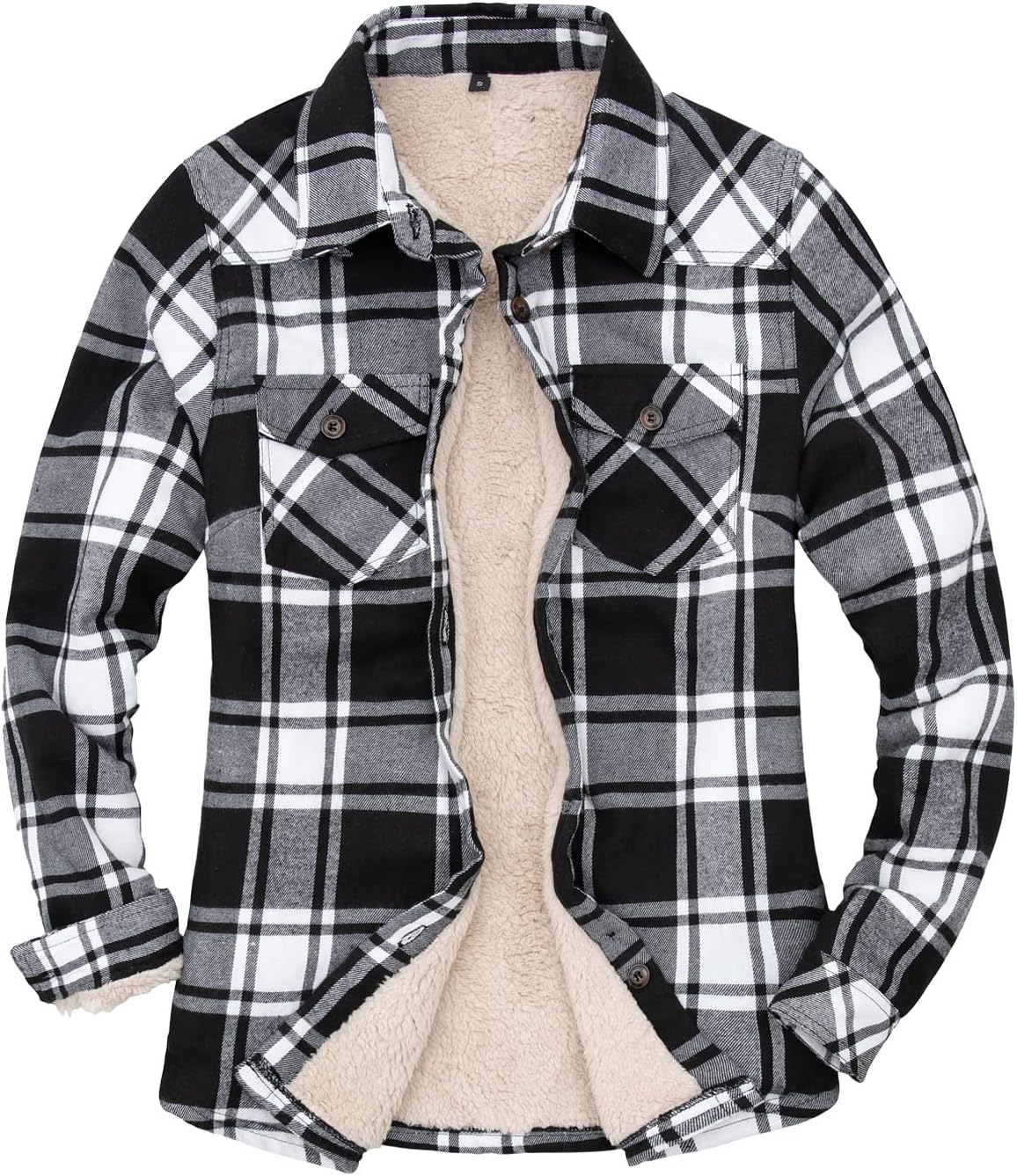 ThCreasa Womens Sherpa Lined Flannel Jacket for Cozy Warmth