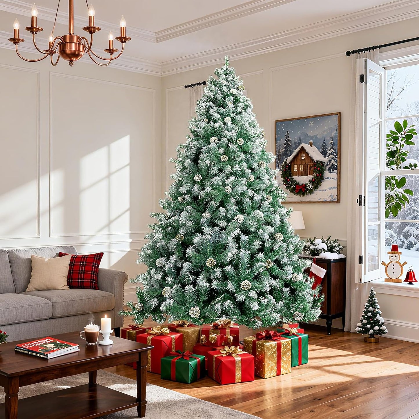6 ft Artificial Christmas Tree with Pinecone for Holiday Decor