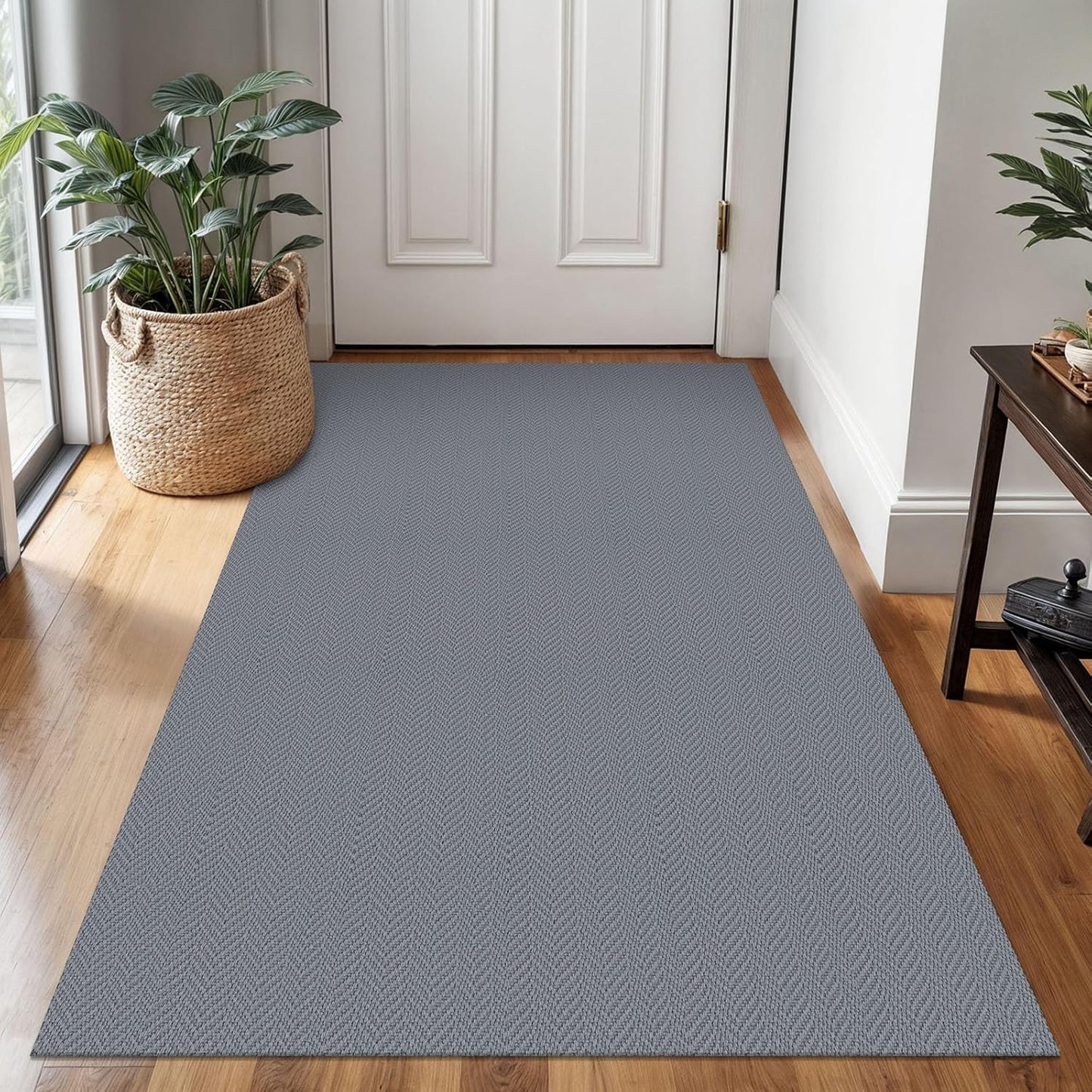 3x5 Ft Braided Area Rug for Entryway with Rubber Backing