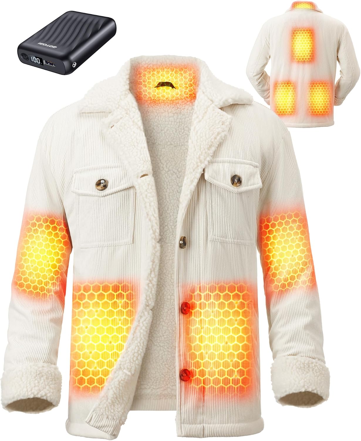 Graphene Heated Jackets for Women with Sherpa Lining and Battery
