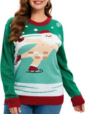 IFFEI Womens Ugly Christmas Sweater Novelty Print Pullover - Cozy Fit