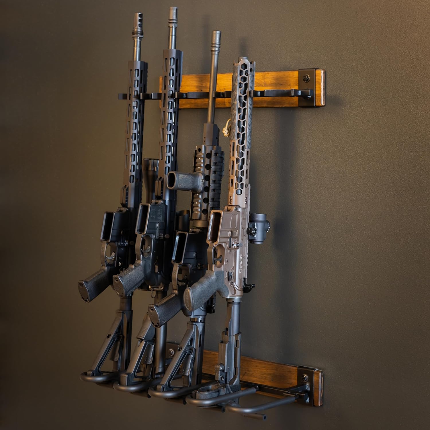 BLAT Indoor Gun Rack for Wall - Rustic Wood and Steel Design