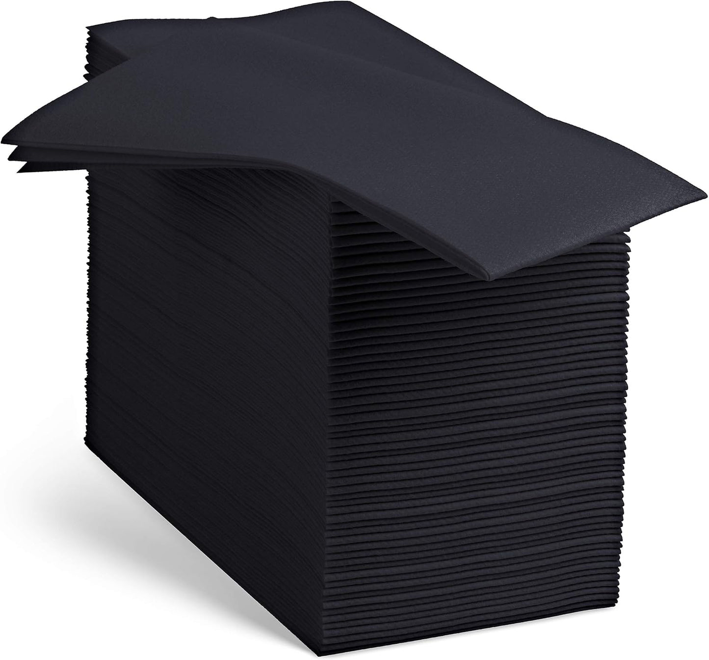 100 Linen-Feel Black Paper Napkins for Elegant Events and Parties