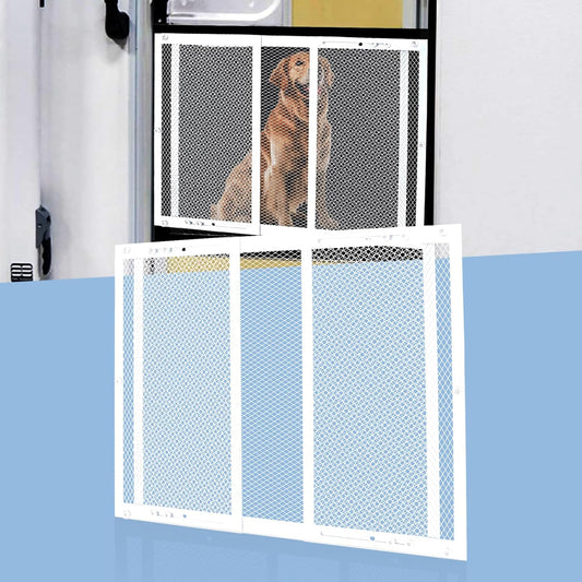 Aluminum RV Entry Screen Door Protector Grille for Dogs - Adjustable