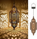 Hanging Solar Lanterns 2 Pack - Decorative Metal Garden Lights