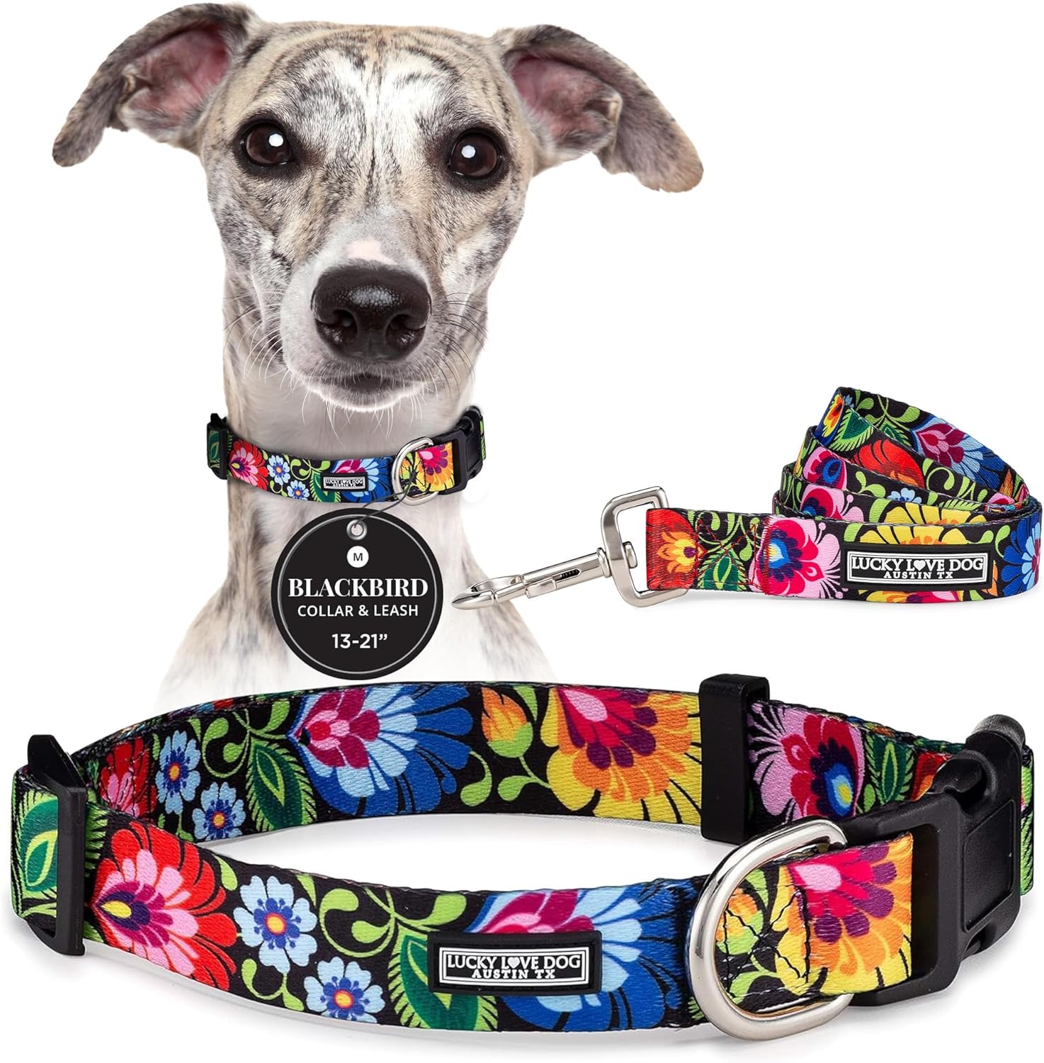 Lucky Love Dog Collar and Leash Set for All Dog Sizes