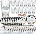 Cowboy Baby Shower Favors 50 Sets - Clear Acrylic Shot Glasses Party