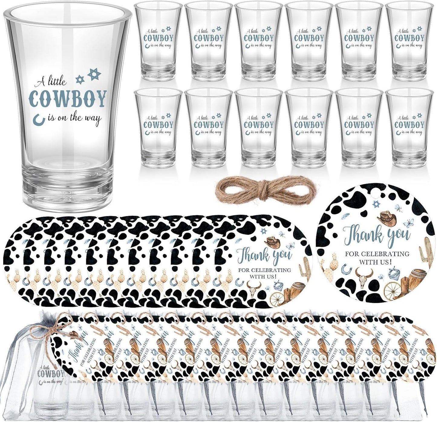 50 Sets Cowboy Baby Shower Favors for Guest Celebrations