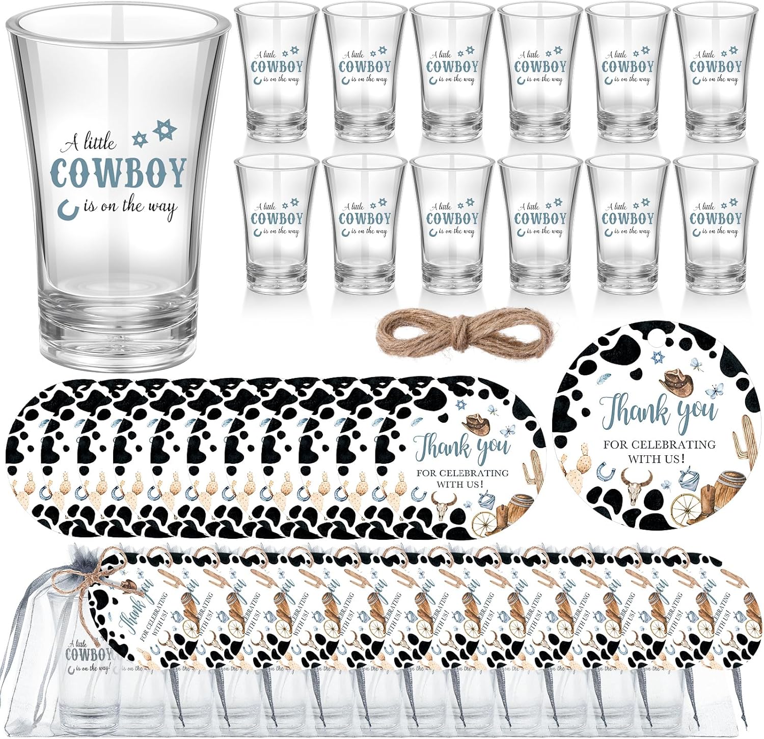 50 Sets Cowboy Baby Shower Favors for Guest Celebrations