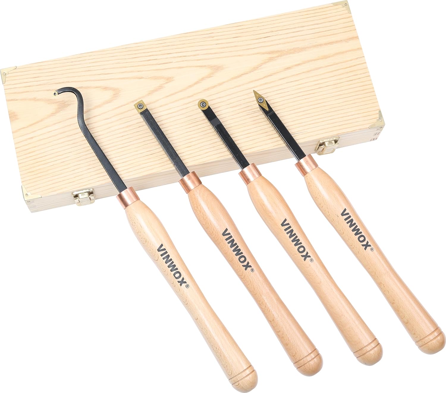 13.5 in Carbide Wood Lathe Turning Tool Set for Easy Turning