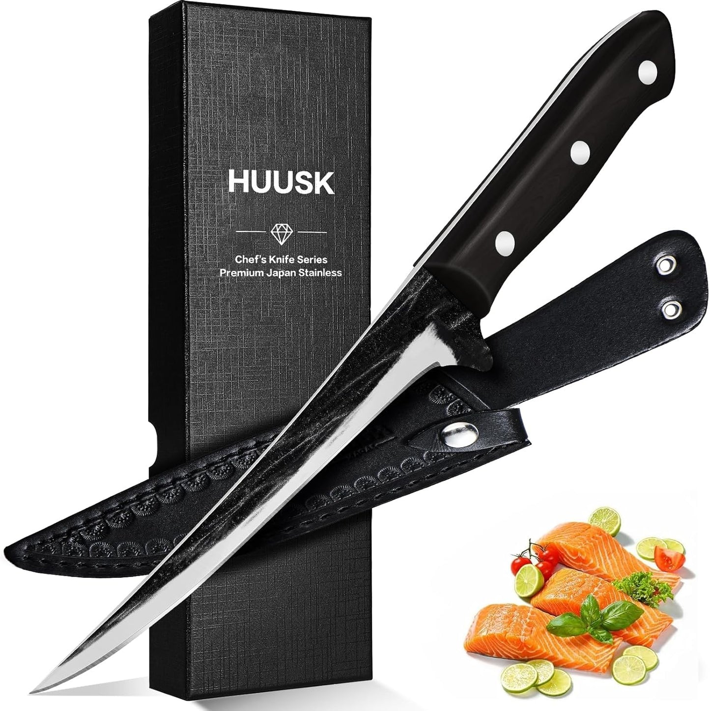 Huusk Fish Fillet Knife - Hand Forged 7 Inch Boning Knife