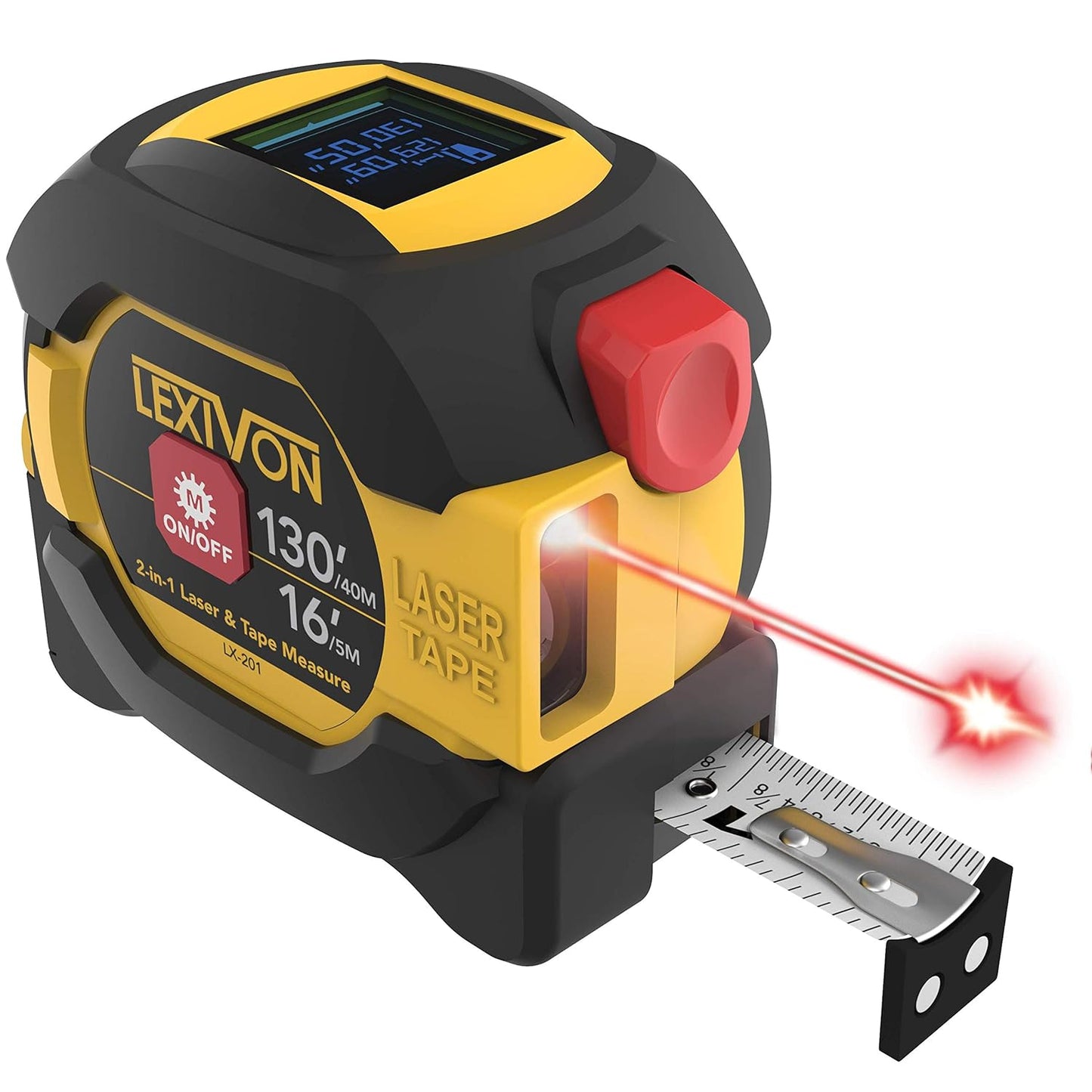 LEXIVON 2 in 1 Digital Laser Tape Measure for Accurate Measuring