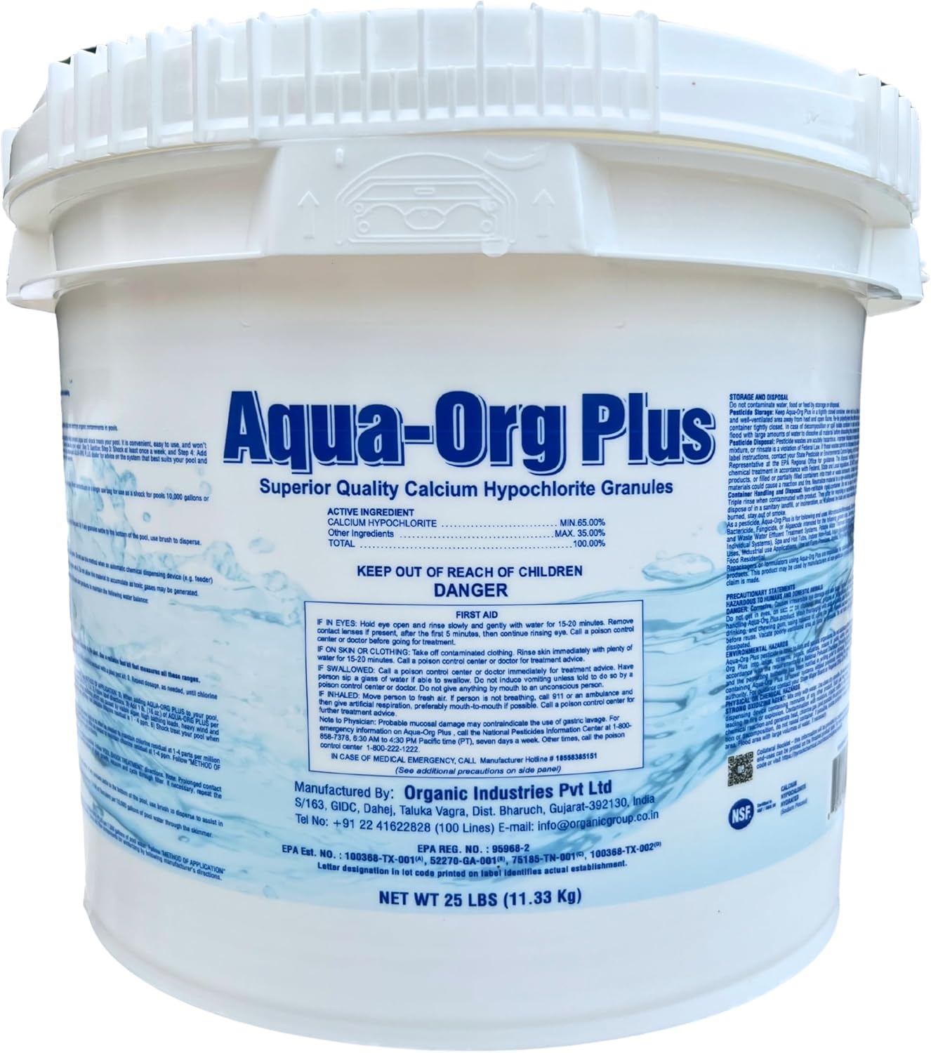 Pool Shock by Aqua Org Plus - 65% Granular Cal Hypo for Pools