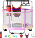 55ft Toddler Mini Trampoline for Kids with Adjustable Bar - Safe