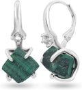 Real Raw Crystal Drop Earrings - Genuine Gold Over Sterling Silver