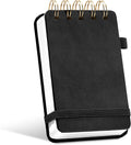 3x5 Leather Pocket Notepad - Black Top Spiral 150 Pages