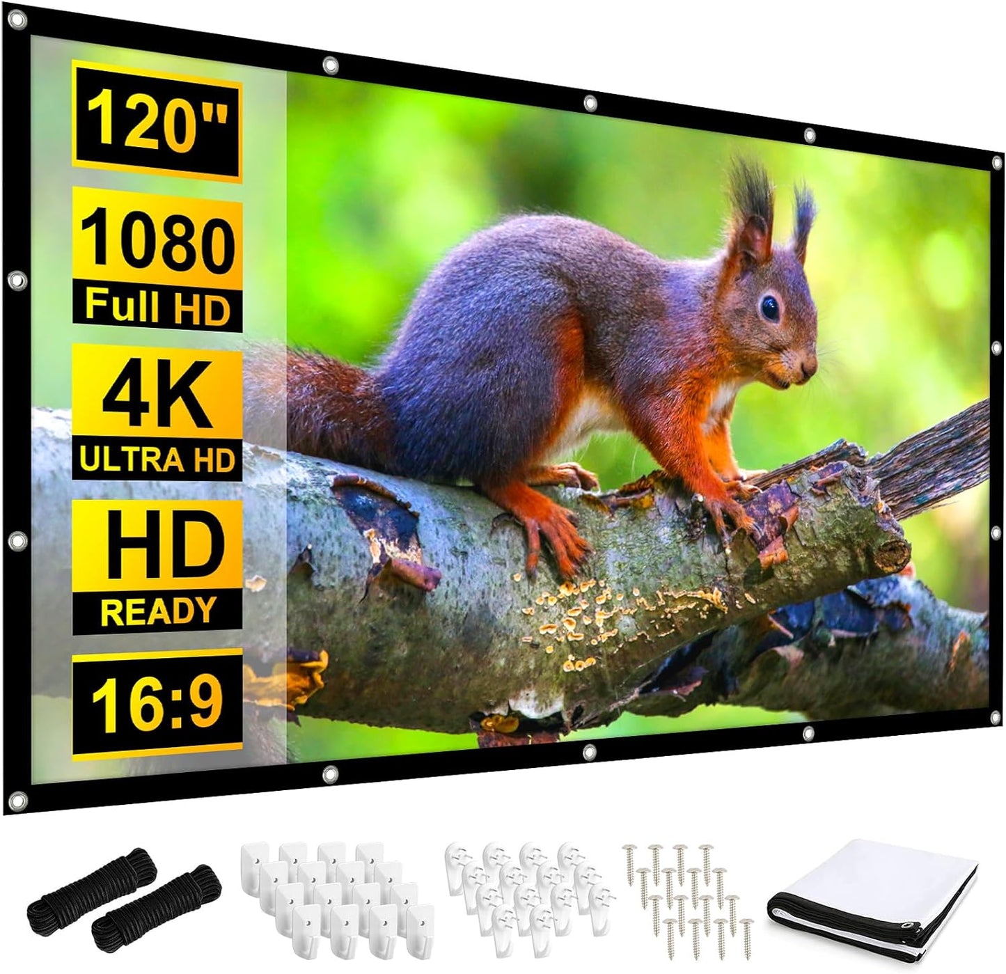 Anti-Crease Portable 120 Projector Screen for Ultimate Movie Nights