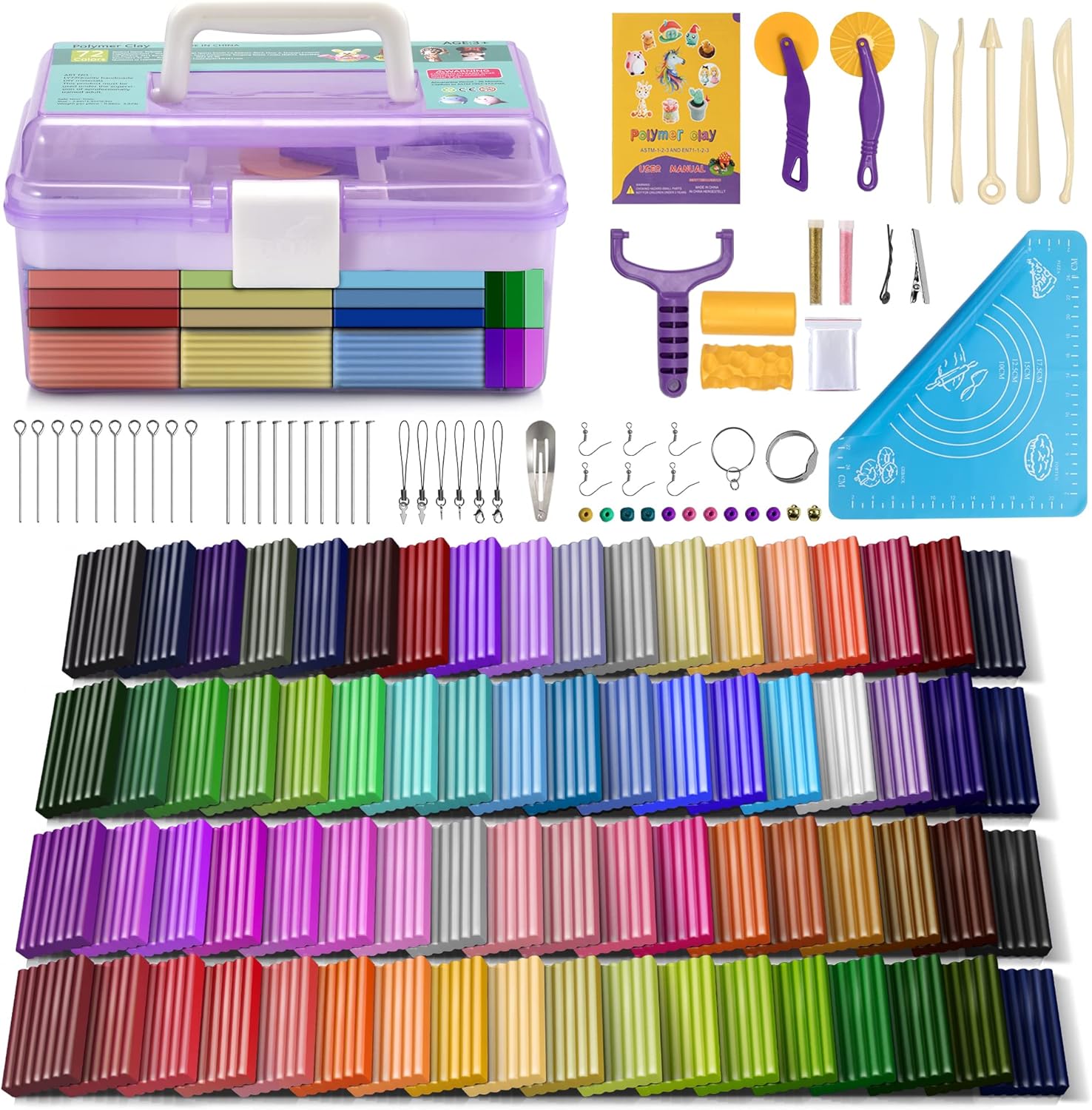 Aestd-ST Polymer Clay Set with 72 Colors for Creative Fun