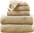Taupe Bath Towels 6 Piece Towel Set - Soft, Absorbent Cotton