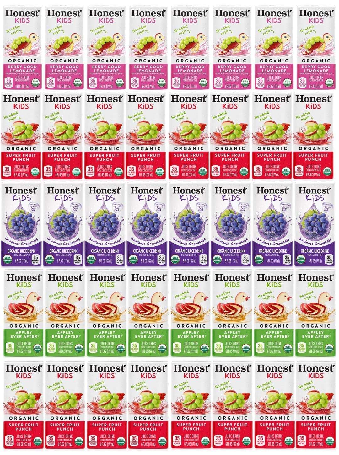 Honest Kids Organic Juice Drink Assorted Variety Pack for Kids