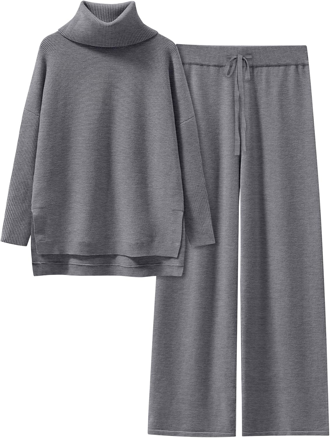 Oversized Turtleneck Knit Pullover Sweater Set for Women