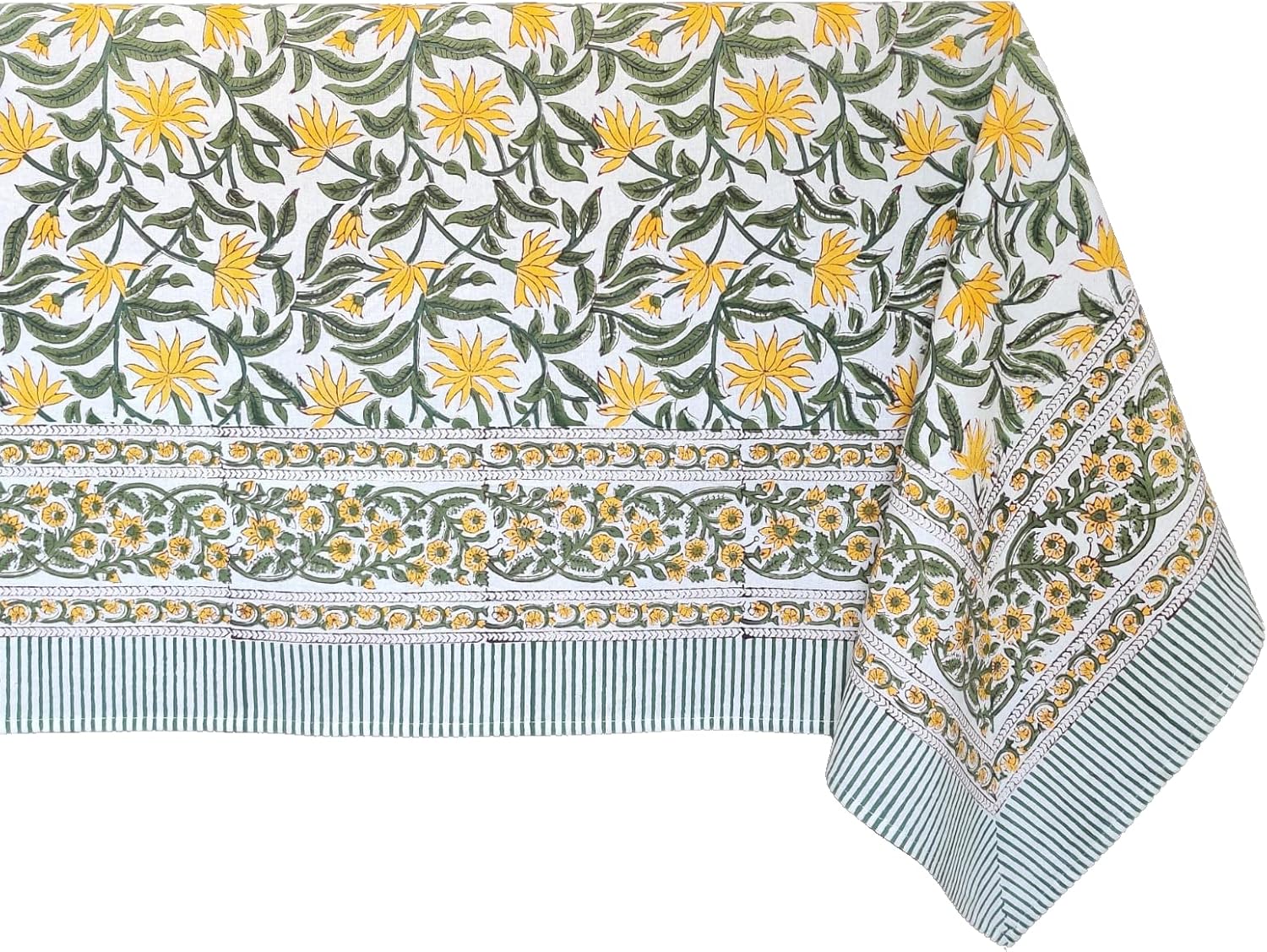 ATOSII Noor 100% Cotton Boho Rectangle Tablecloth for Dining