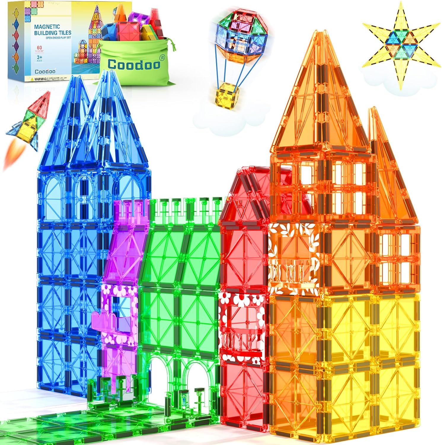 Coodoo Magnetic Building Tiles: Boost Kids' Brainpower!
