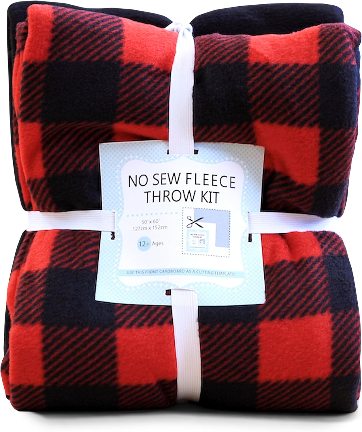 DIY Buffalo Plaid No-Sew Throw Fleece Blanket Making Kit