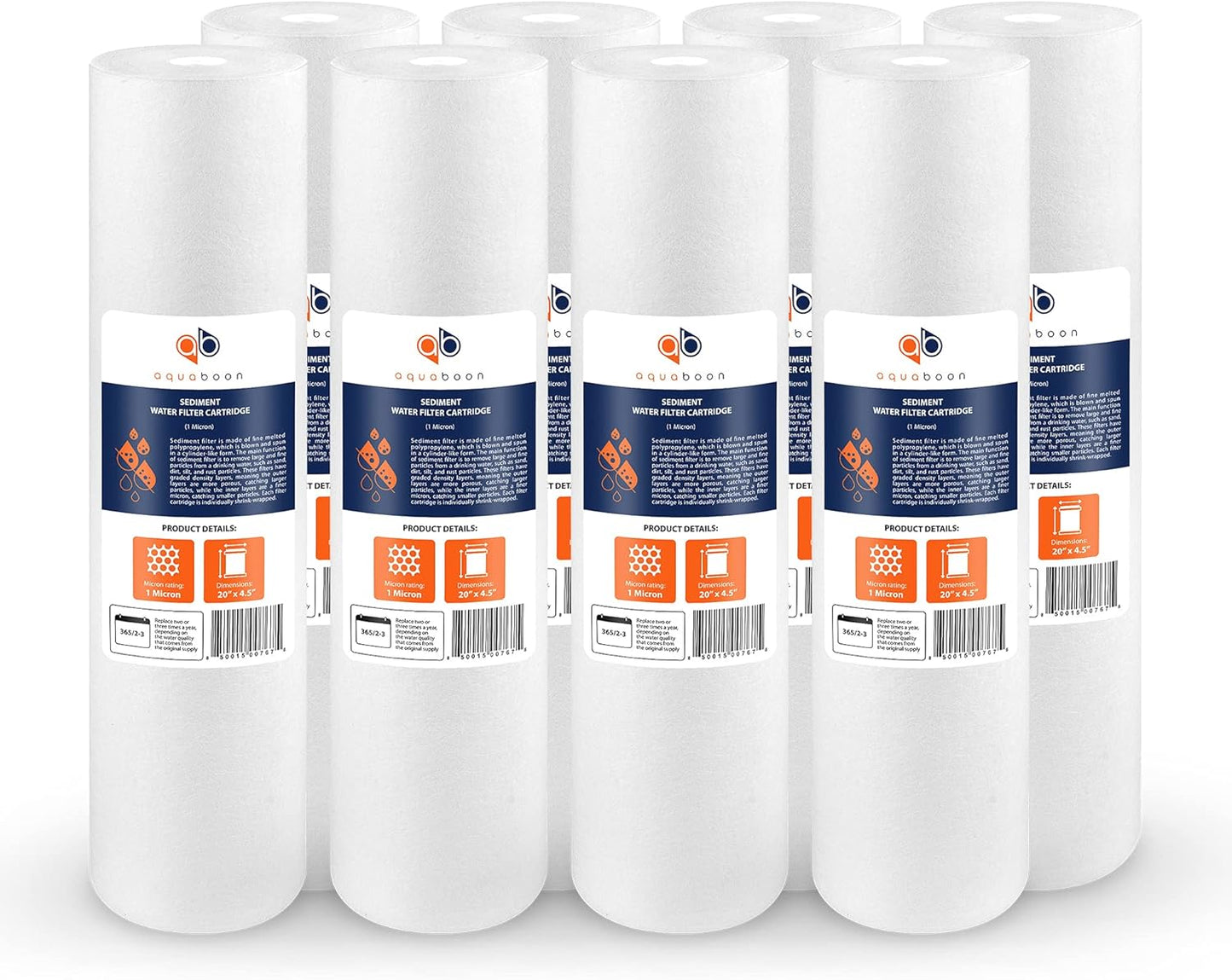 1 Micron 20in Sediment Water Filter Cartridge for Whole House